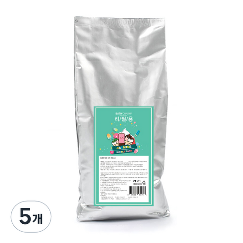 바스참 크림버블바스 거품 입욕제 자스민 리필용, 1kg, 5개