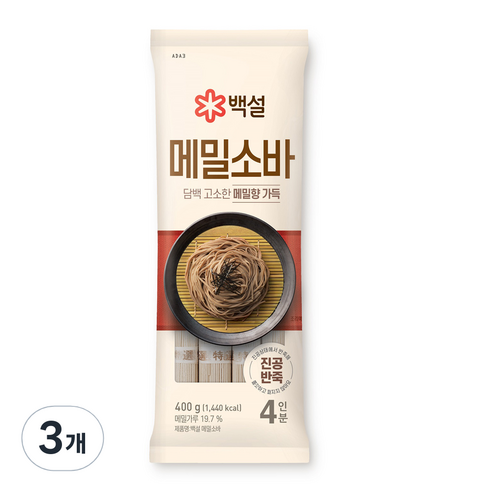 백설 메밀소바, 400g, 3개