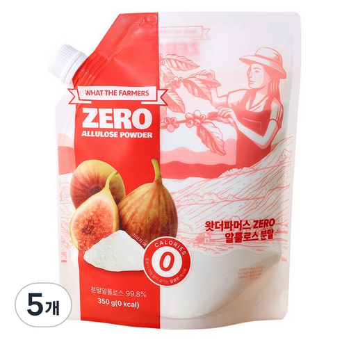 왓더파머스 설탕 대체 ZERO 칼로리 요리용 알룰로스 분말, 5개, 350g
