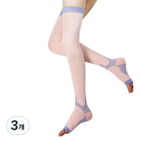 미라이프 수면압박스타킹 허벅지형 핑크, 3개