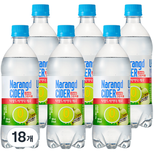 나랑드사이다 제로 그린애플, 500ml, 18개