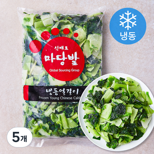 식재료마당발 중국산 얼갈이 (냉동), 1kg, 5개