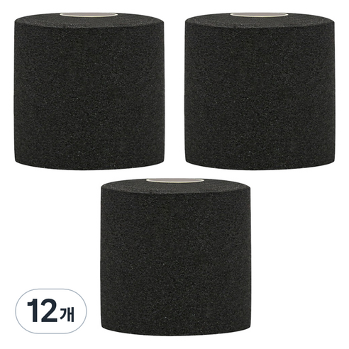 크리다 언더랩 근본 스포츠테이프 7cm x 10m 블랙, 12개, 1개입