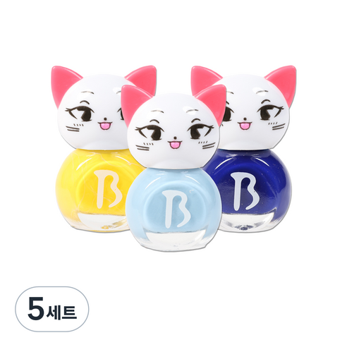 바블리 냥이 어린이 매니큐어 3종 세트, B, 5세트