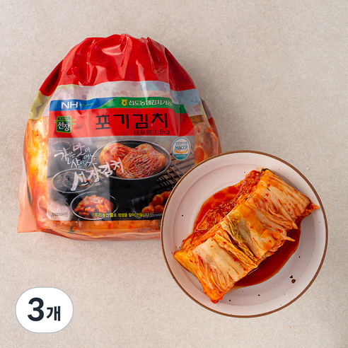 농협 선장 포기김치, 1.5kg, 3개