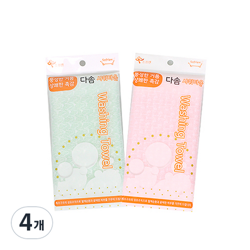 소프렌 다솜 샤워타올, 랜덤 발송, 1개입, 4개