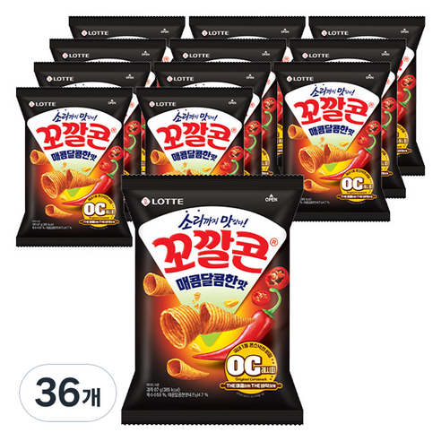 꼬깔콘 매콤달콤한맛, 67g, 36개