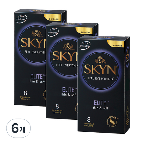 SKYN 라이프스타일 엘리트 남성용 일반형 콘돔, 8개입, 6개