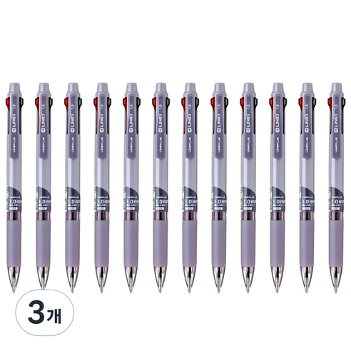 라인플러스 M3 3색볼펜 1.0mm 12p, 다크퍼플, 36개