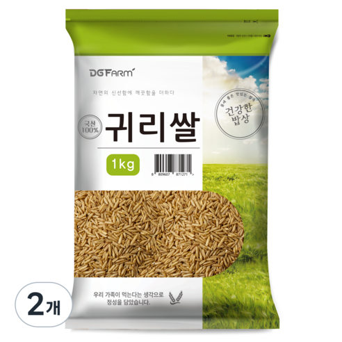 건강한밥상 국산 귀리쌀, 1kg, 2개