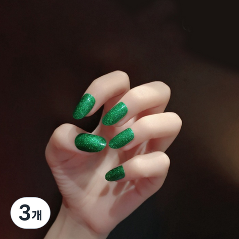 이코 네일스티커 QB428, 글리터그린, 3개