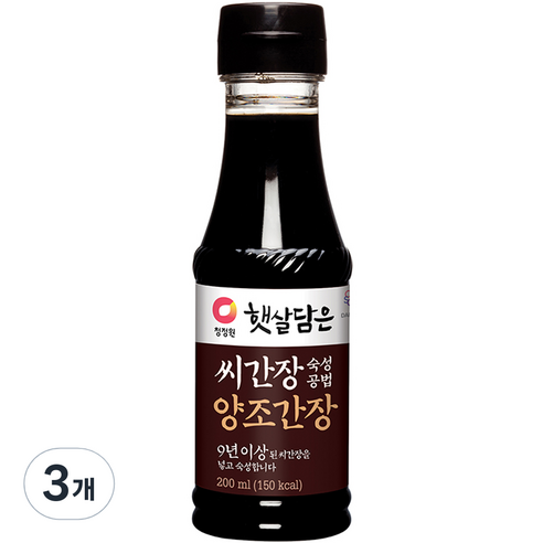 대상 씨간장 숙성공법 양조간장, 200ml, 3개