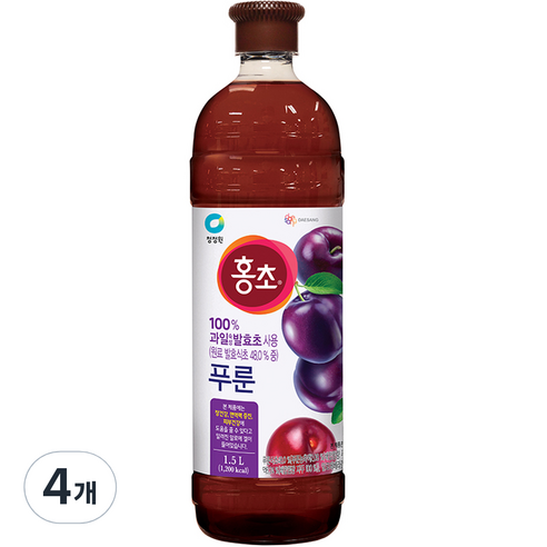 청정원 홍초 푸룬 1.5리터 4개 새깃유홍초 청정원 홍초 푸룬 1.5리터 4개 새깃유홍초