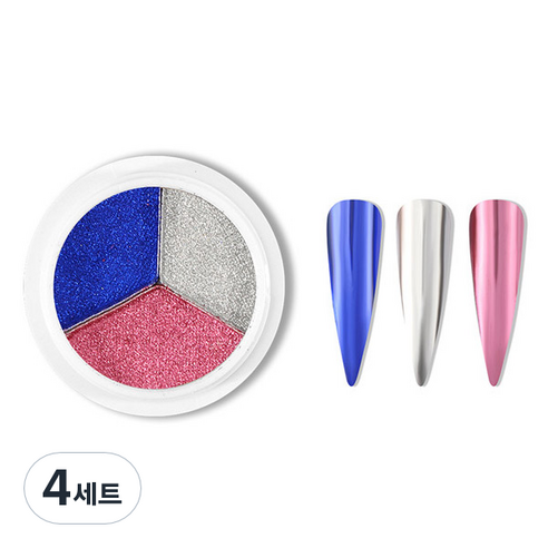 미러 네일파우더 3종 세트, 4세트, KN-A4020