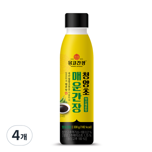 청양초 매운간장 약간매운맛, 330g, 4개