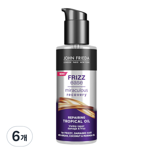 존프리다 프리즈 이즈 미라큘러스 리커버리 리페어링 트로피컬 헤어오일, 6개, 100ml