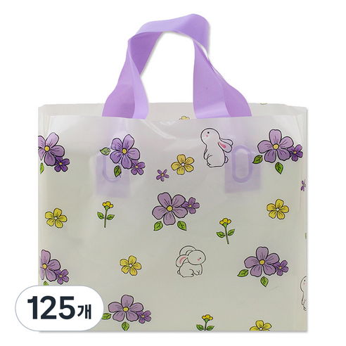 아이엔피 LDPE 손잡이 비닐백 소 30 x 20 cm, 04 퍼플플라워, 125개