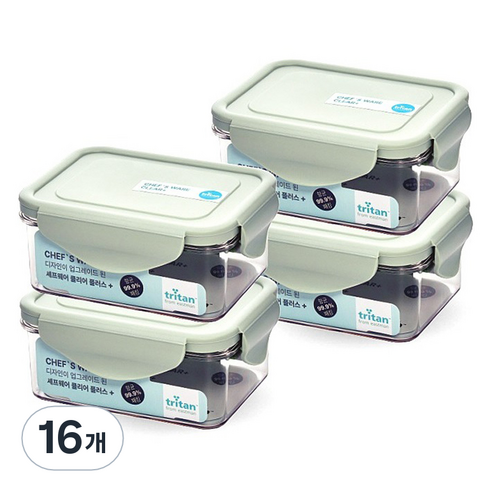 셰프웨어 클리어플러스 즉석밥 직사각 밀폐용기 400ml, 16개, 단품