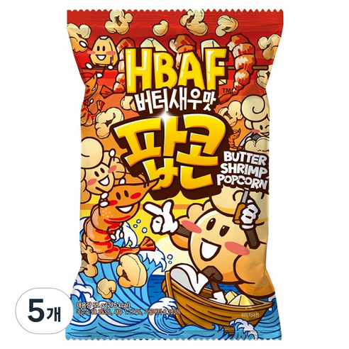 바프 버터새우맛 팝콘, 55g, 5개