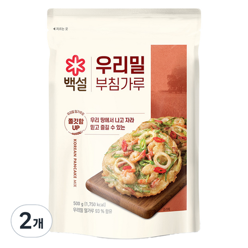 백설 우리밀 부침가루, 2개, 500g