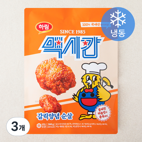 맥시칸 갈릭양념 순살 (냉동), 300g, 3개