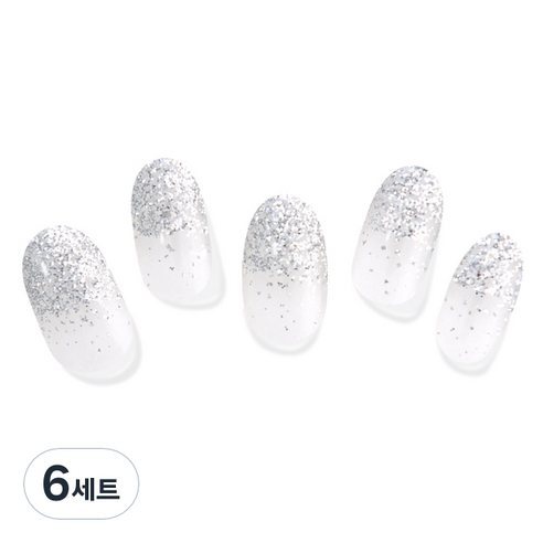 모노라이크 모노몬드 젤네일 스티커 138 Silver Champagne, 6세트, 실버