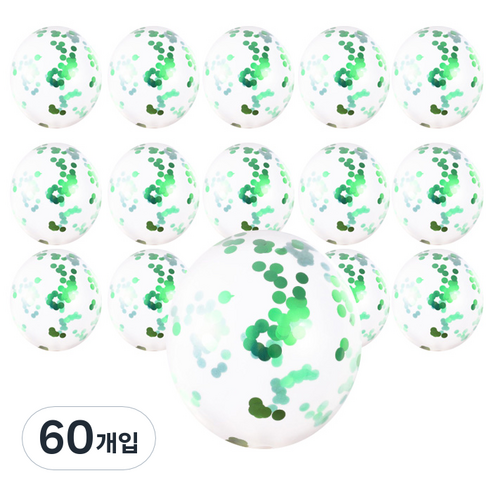 윰스 샤인스팽글 파티풍선, 그린, 60개
