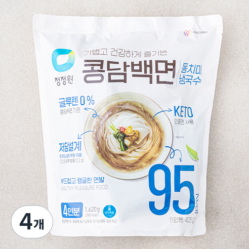 청정원 콩담백면 동치미냉국수 4인분, 1.62kg, 4개