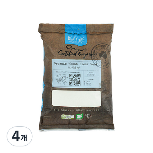 키알라 유기농 박력 밀가루, 1kg, 4개