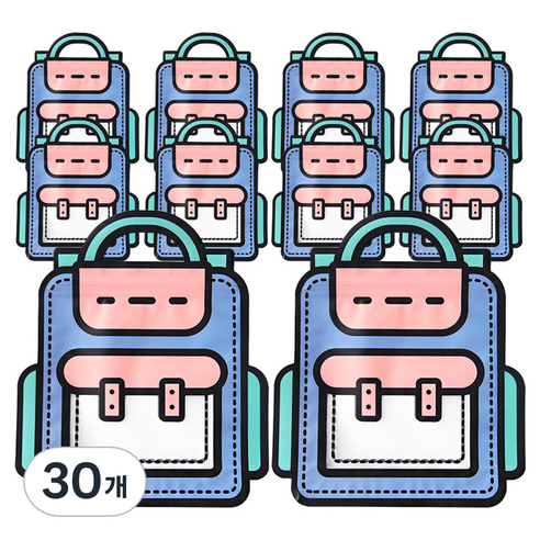 컬러풀 책가방 구디백, 블루, 30개
