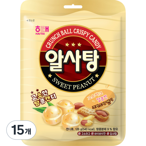 해태제과 알사탕, 126g, 15개