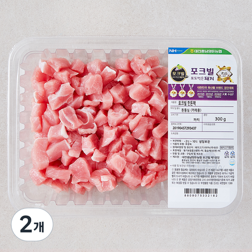 농협 포크빌 한돈 등심 카레용, 300g, 2개