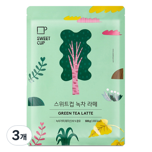 스위트컵 녹차라떼 파우더, 3개, 500g, 1개입