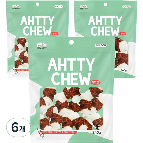 강아지 아띠츄 딩고 오리우유껌 소형 240g, 오리 + 우유 혼합맛, 6개
