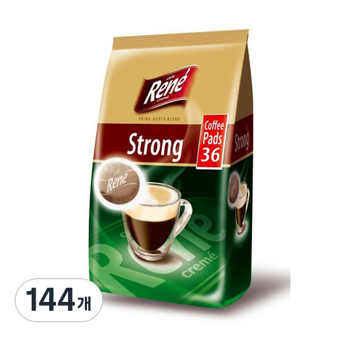 르네 에스프레소 스트롱 로스트 커피 36p, 프렌치프레스, 144개, 7g
