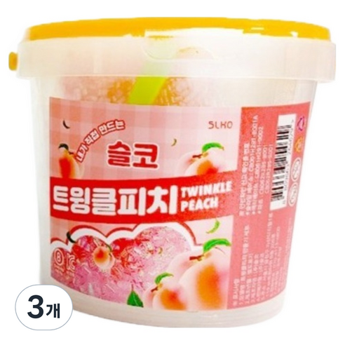 슬코 슬라임 만들기 트윙클 피치, 혼합색상, 3개