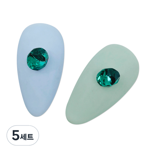 메이브라운 대용량 네일스톤 고퀄원형 V컷 6mm 30p, 그린, 150개