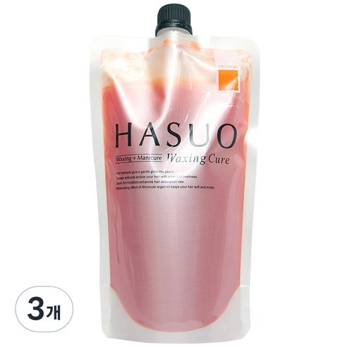 하수오 헤어용 왁싱큐어 500g, 오렌지, 3개
