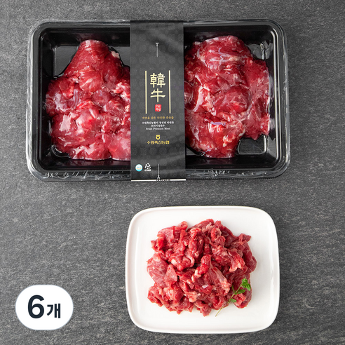 수원축협 한우 1등급 냉장 국거리용 (냉장), 300g, 6개