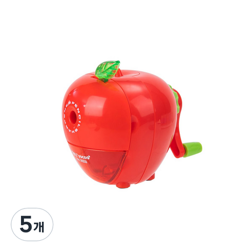 델리 애플 연필 깎이 E0659, 레드, 5개