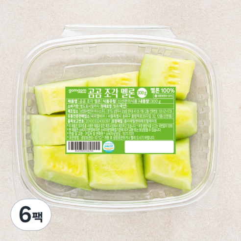 곰곰 조각 멜론, 300g, 6팩