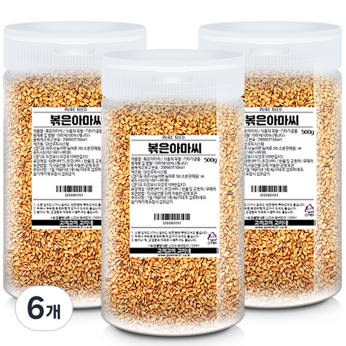 고미네 볶은 아마씨 용기, 500g, 6개