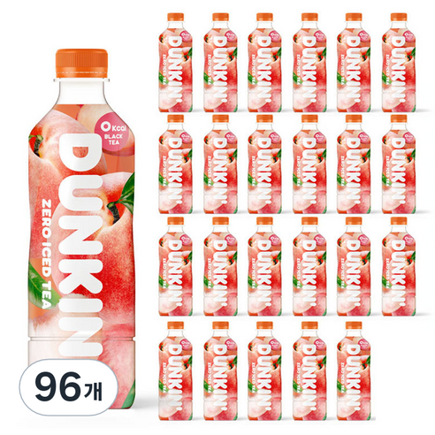 던킨도너츠 제로 아이스티 화이트피치, 96개, 500ml