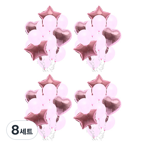 블럭마트 돌잔치 하트 별풍선 파티풍선 생일풍선 세트, TYPE8, 8세트
