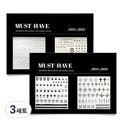젤로젤로 머스트해브 젤네일 스티커 2종 세트, JNC-17, 3세트
