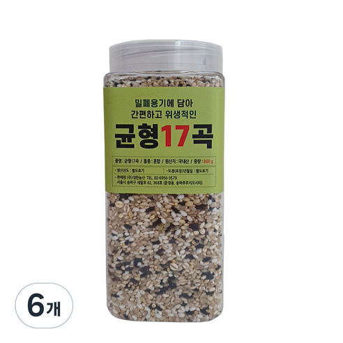 대한농산 통에담은 균형17곡, 800g, 6개
