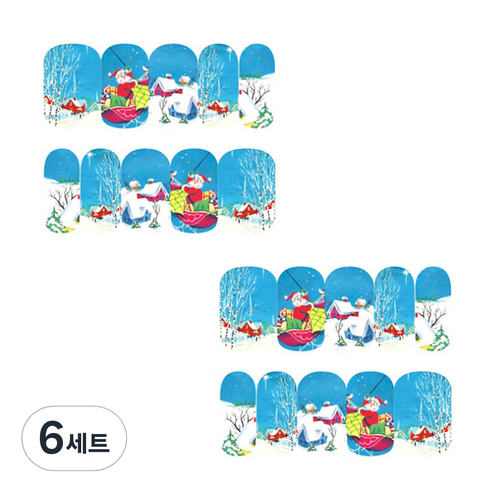 뷰티팝 크리스마스 리미티드 에디션 네일 스티커, L, 6세트