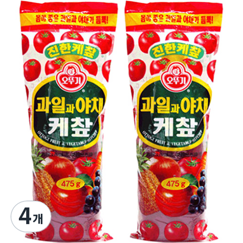 오뚜기 과일과 야채 케찹, 475g, 4개