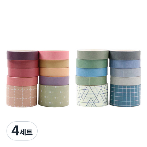 인디케이 스위트 드림 해질무렵 + 숲속길 마스킹 테이프 세트, 혼합색상, 4세트