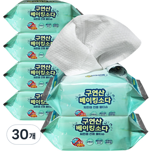 에파타클린업 구연산 베이킹소다 찌든때 전용 물티슈, 30개